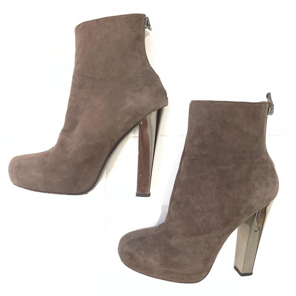 ROBERTO CAVALLI Suede Hidden Platform Boots Sz 40